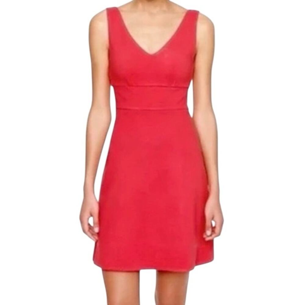 J Crew Skater Dress Size O Coral Stretchy Ponte Knit Sporty Preppy Fit & Flare